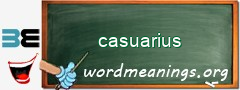 WordMeaning blackboard for casuarius